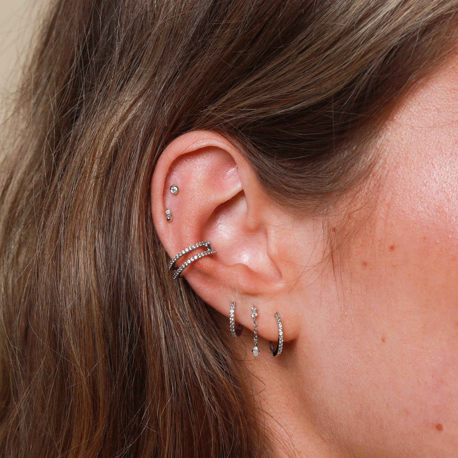 Topaz Hoops in Solid White Gold