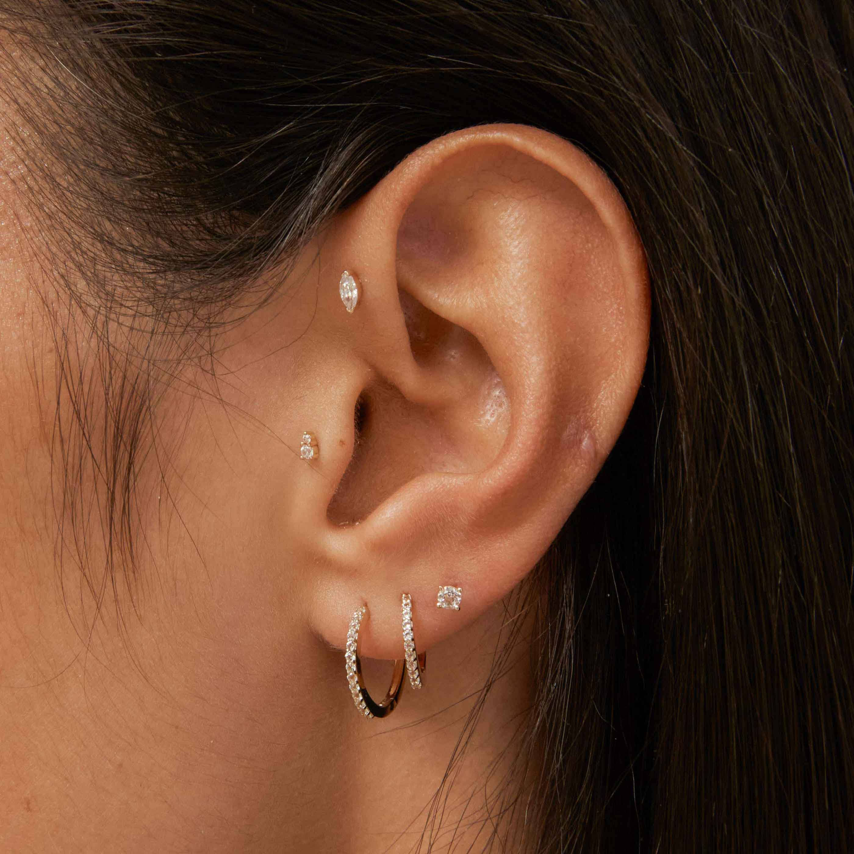 Topaz Hoops in Solid Gold