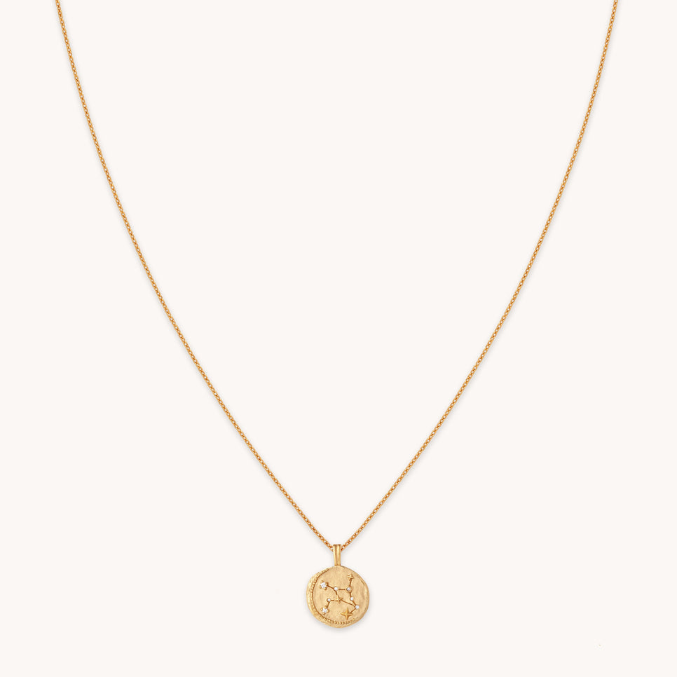 Virgo Zodiac Pendant Necklace in Gold
