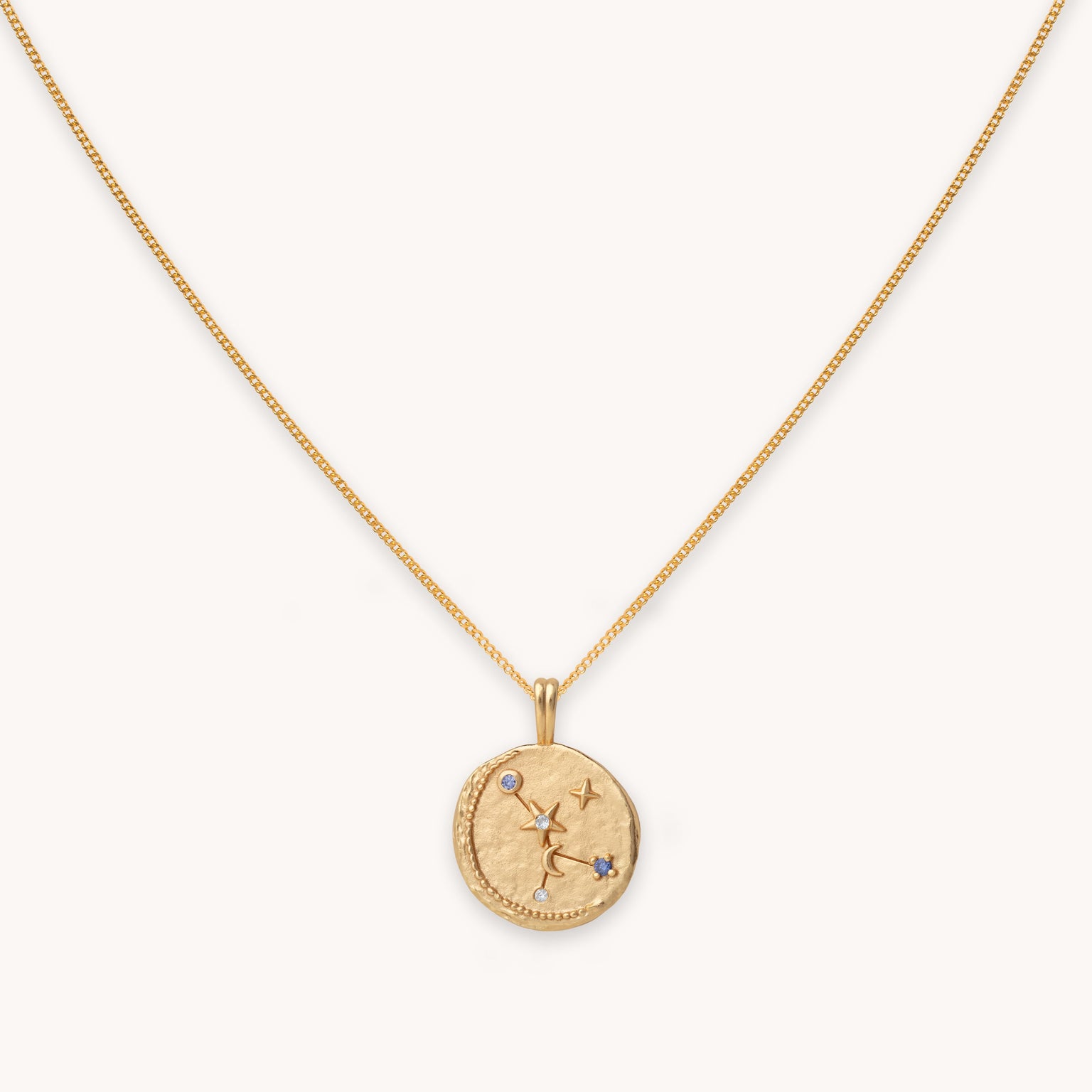 Cancer Zodiac Pendant Necklace in Gold