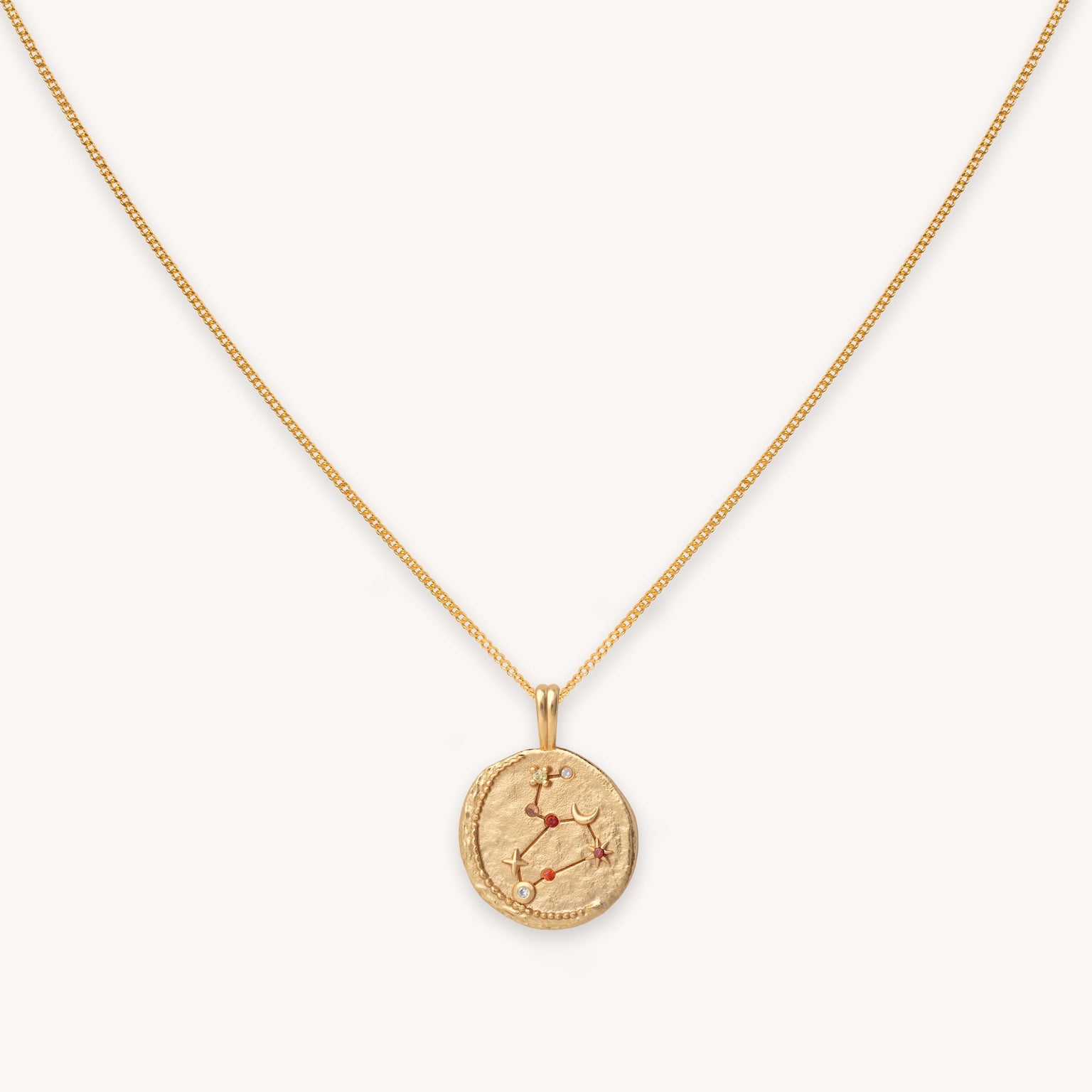 Leo Zodiac Pendant Necklace in Gold