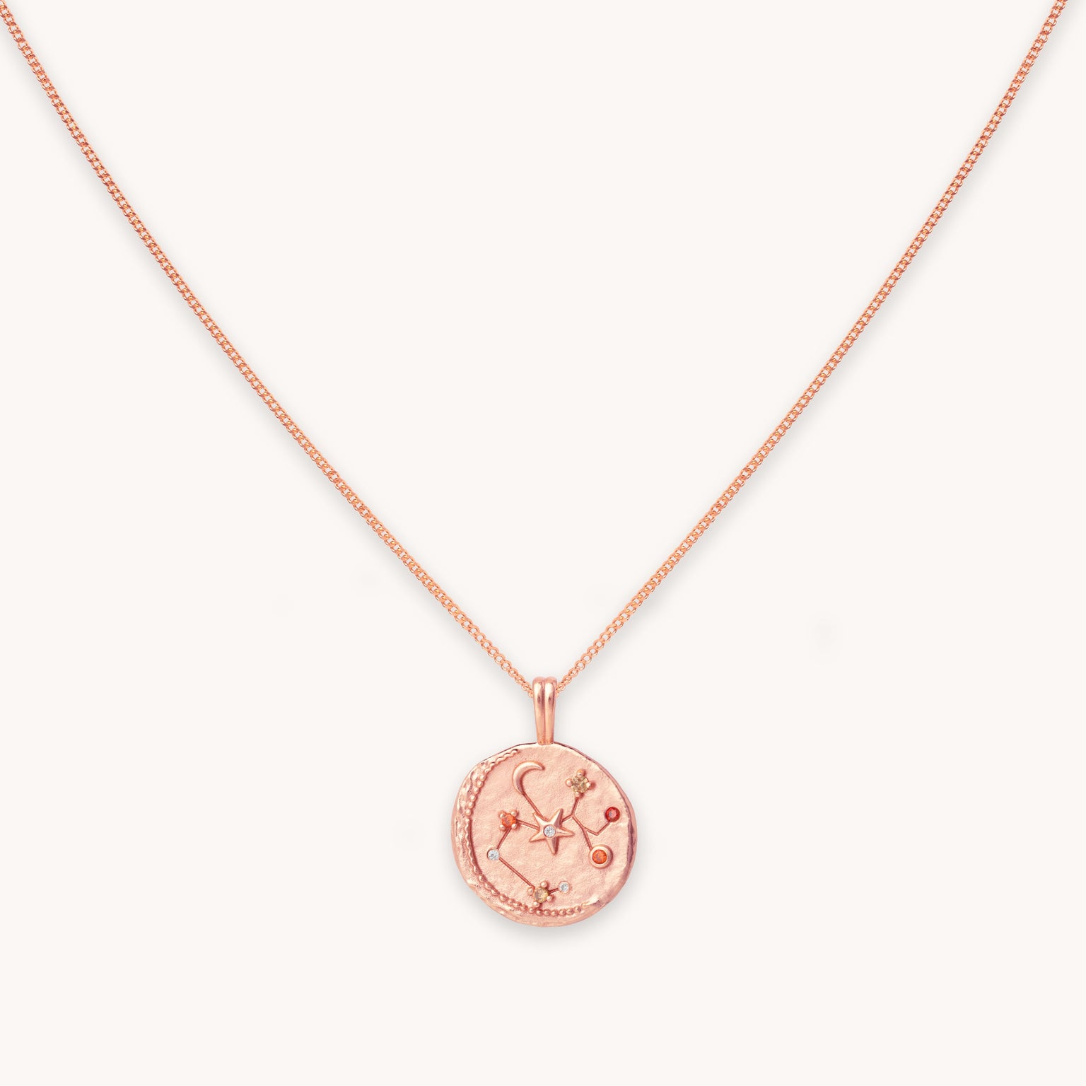 Sagittarius Zodiac Pendant Necklace in Rose Gold