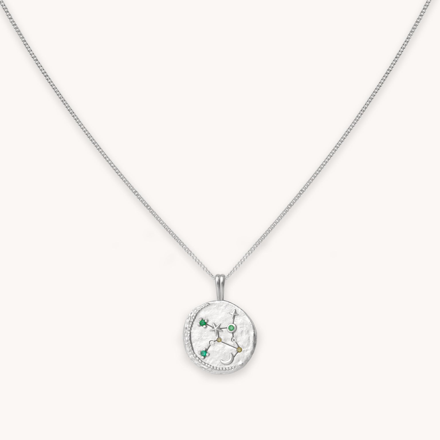 Virgo Zodiac Pendant Necklace in Silver