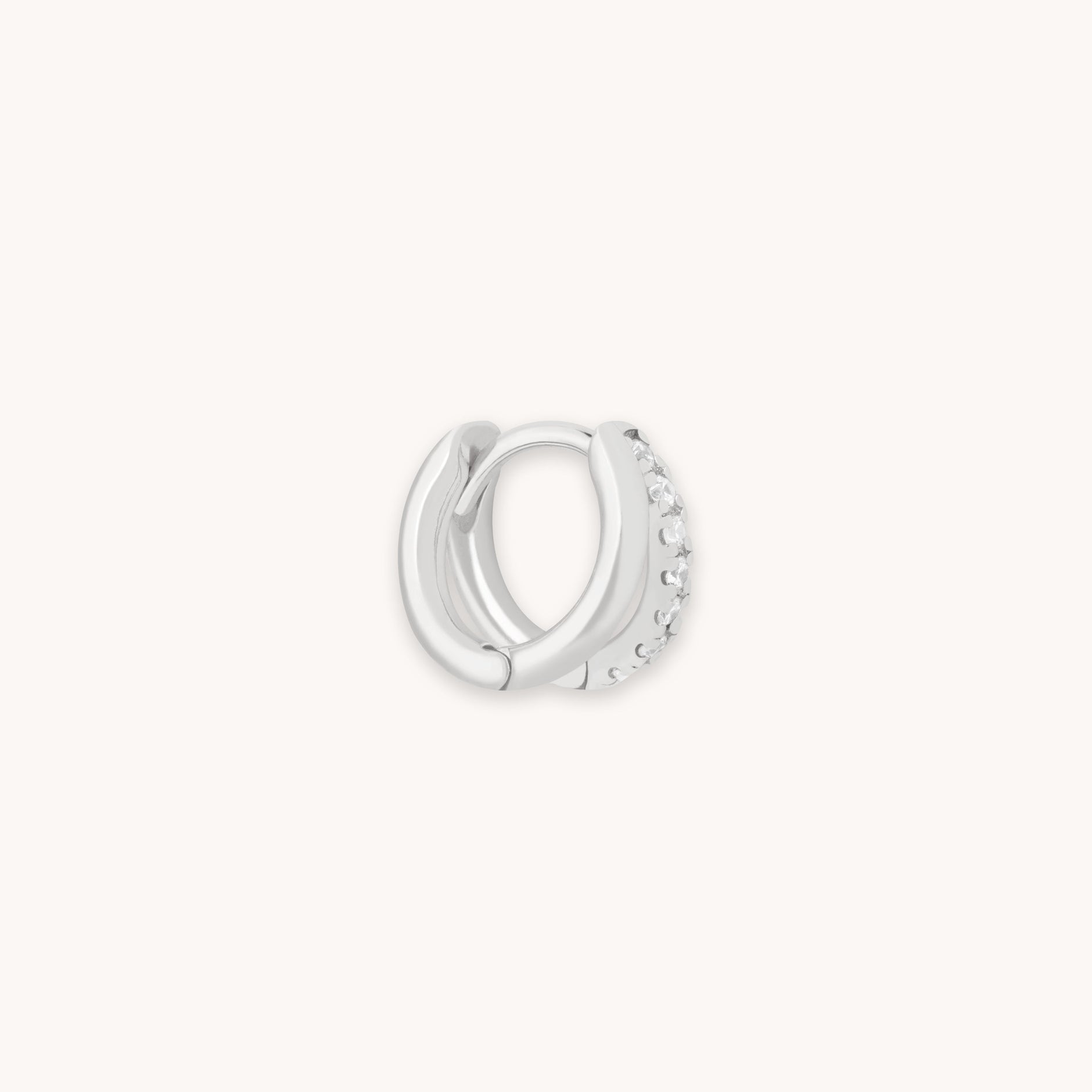 Illusion Crystal Hoop 6.5mm in Silver