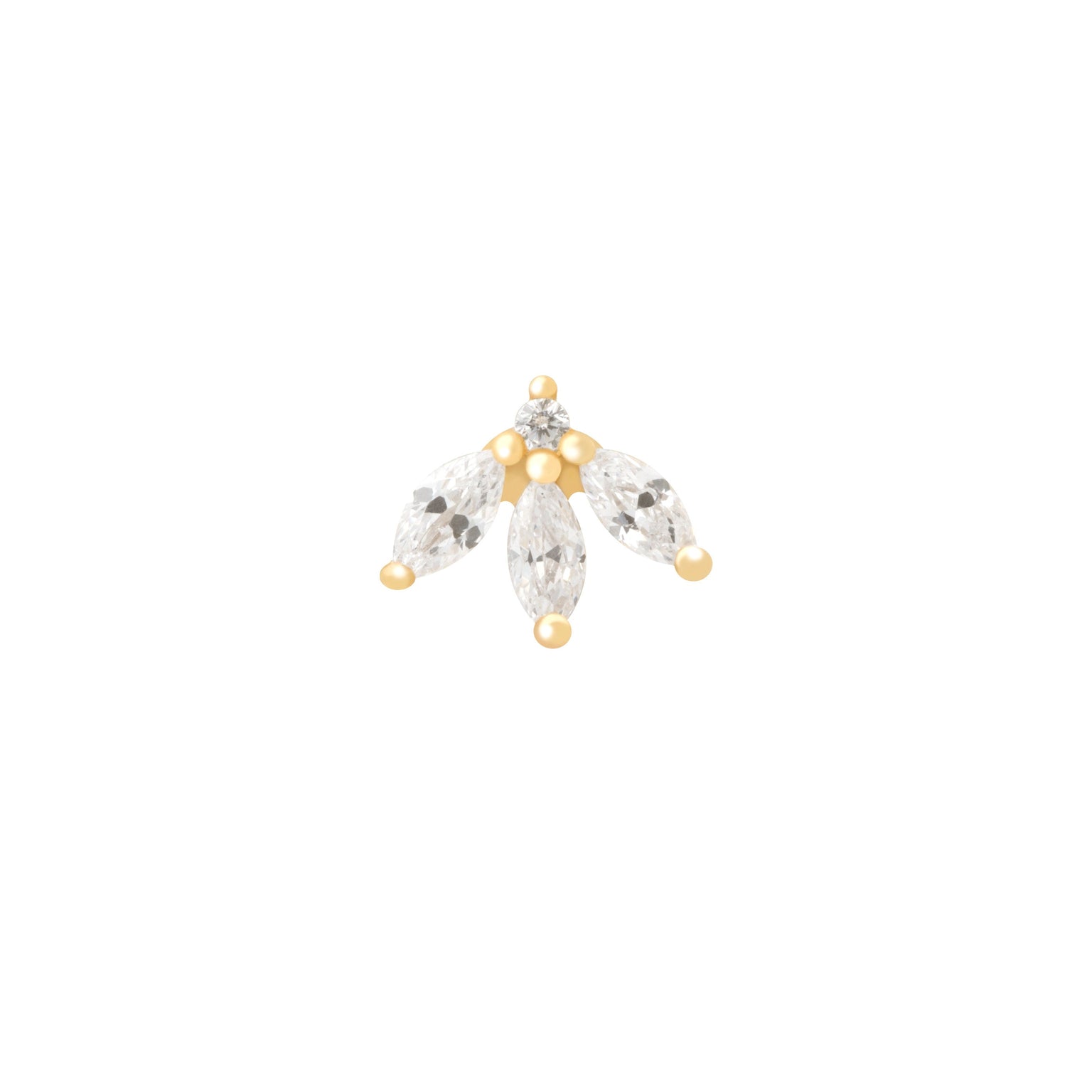 Navette Fan Barbell in Gold