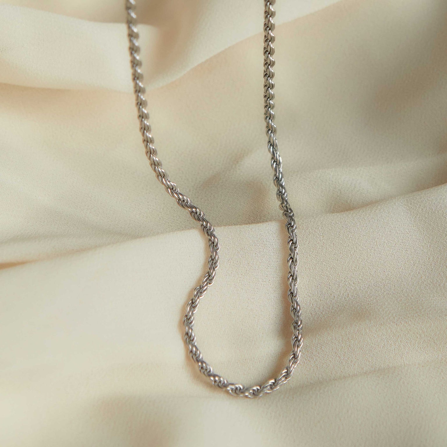Rope Chain Necklace in Silver