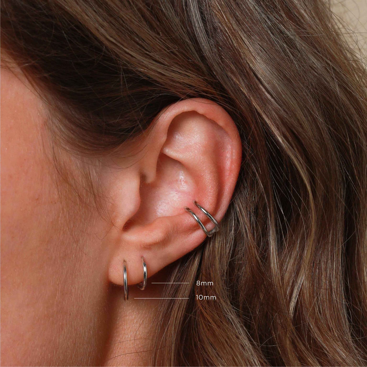 Simple Hoops in Solid White Gold