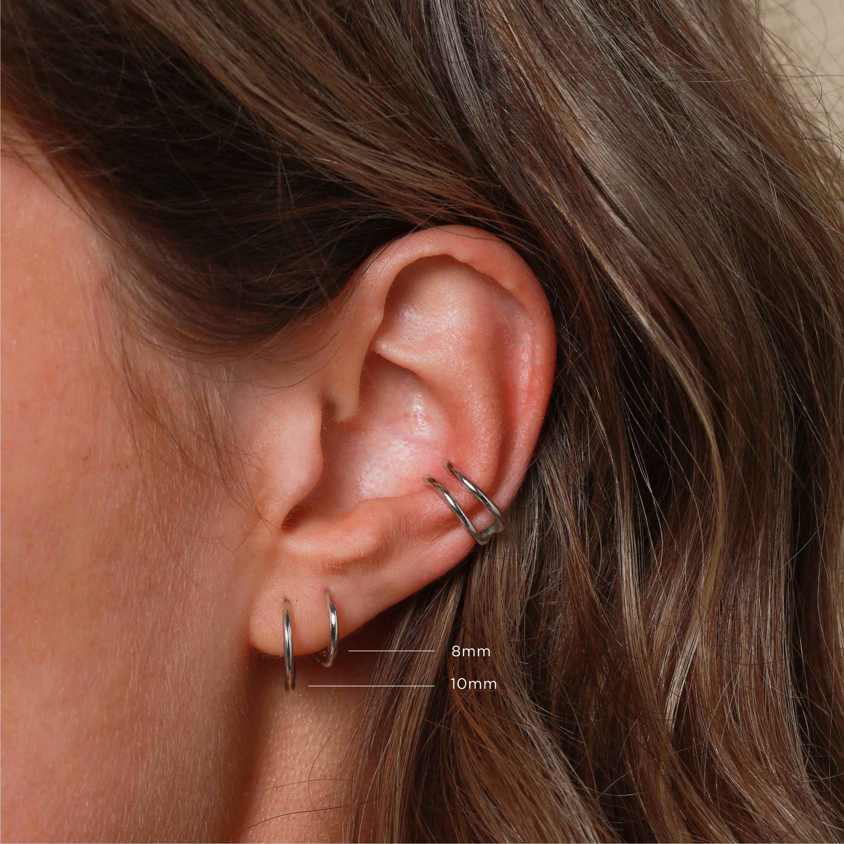 Simple Hoops in Solid White Gold