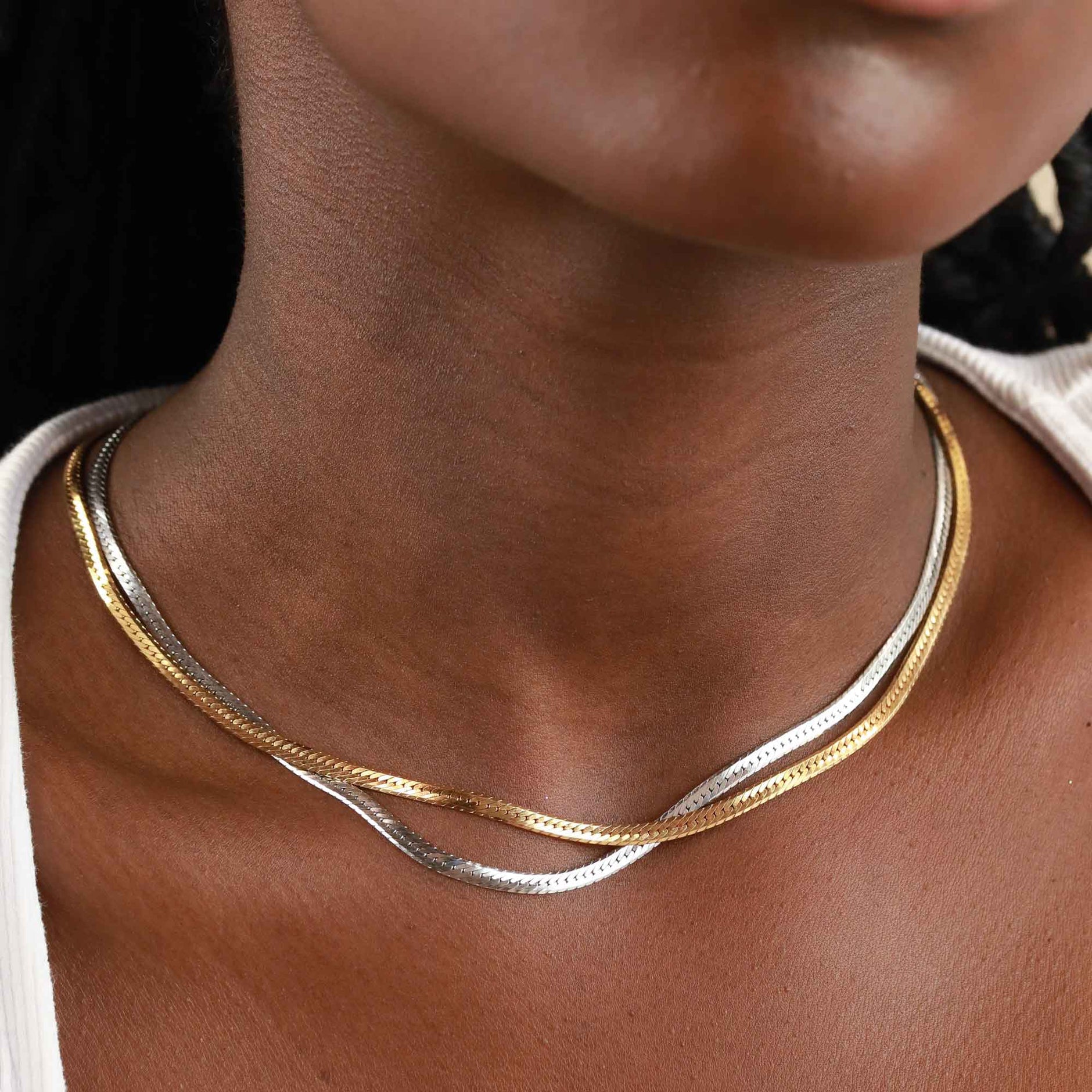 Snake Chain Necklace in Gold