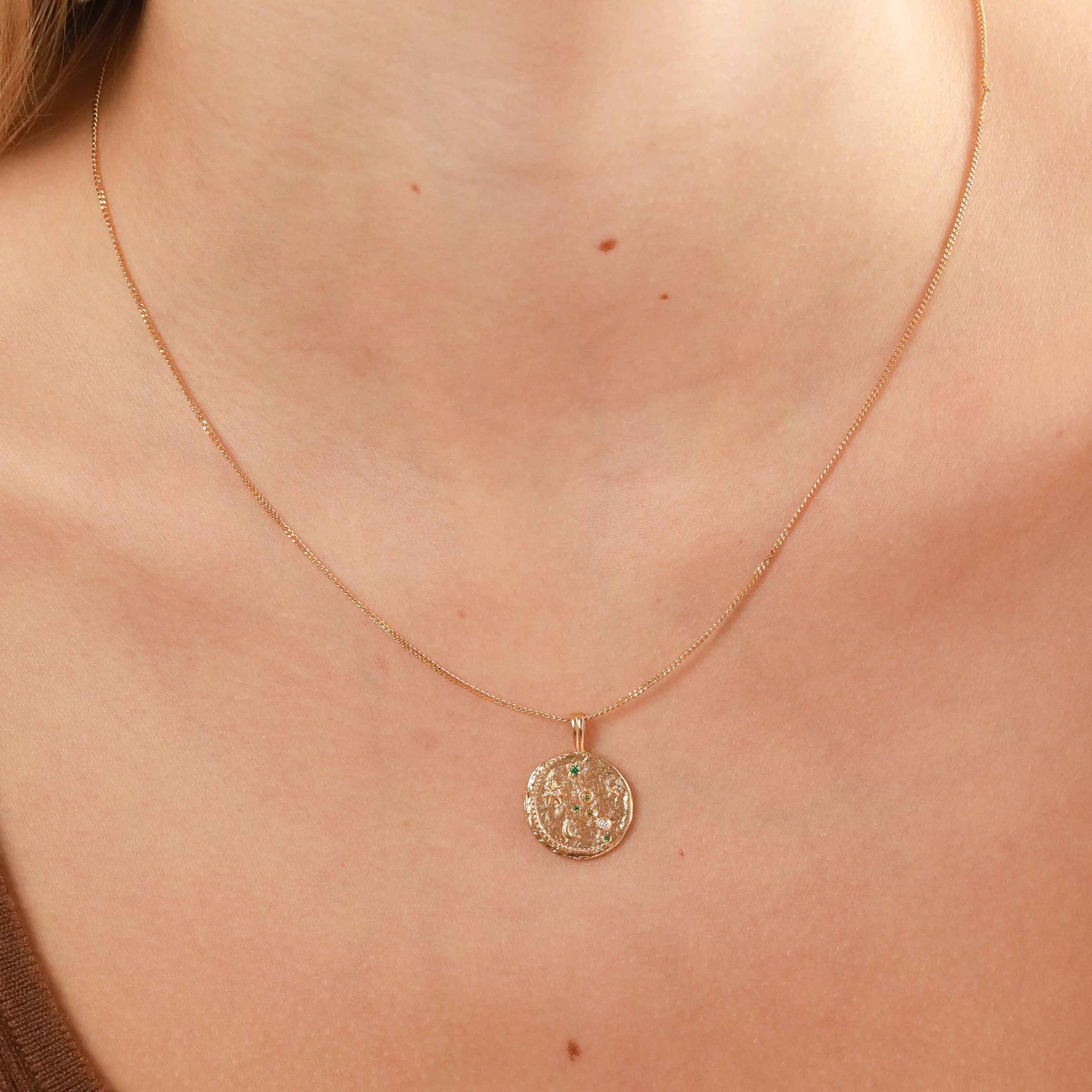 Taurus Zodiac Pendant Necklace in Gold