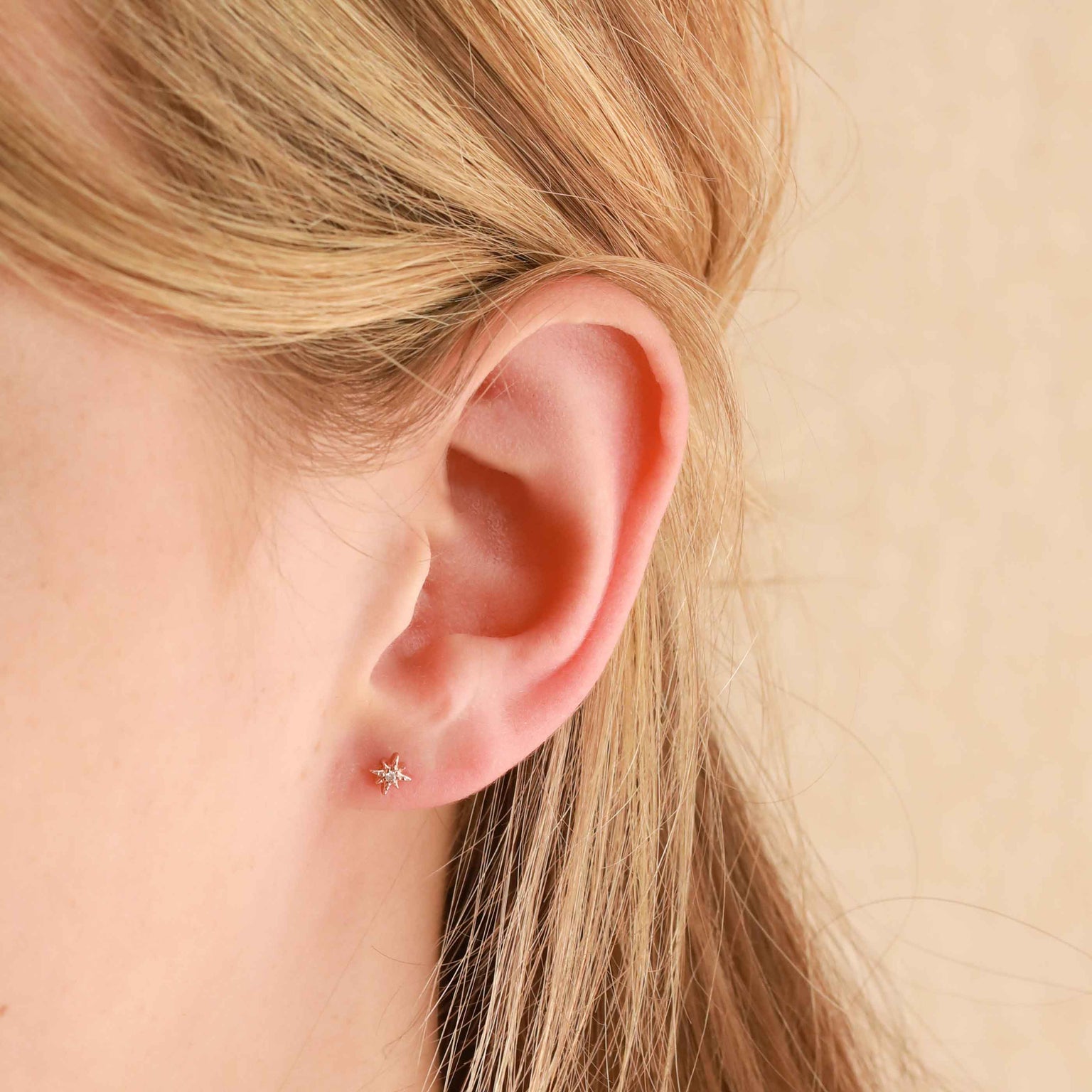 Twilight Star Stud Earrings in Rose Gold