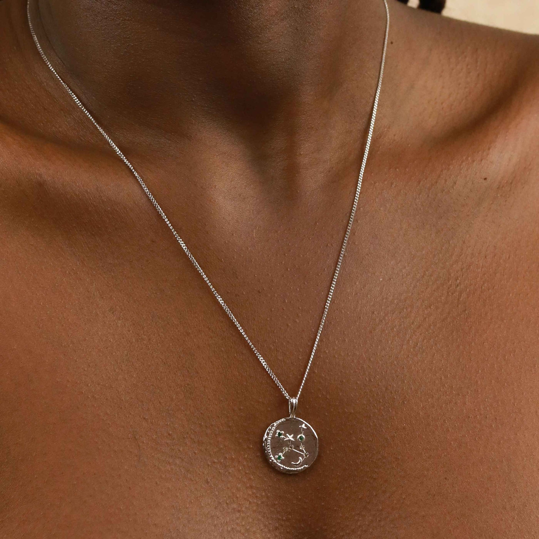 Virgo Zodiac Pendant Necklace in Silver