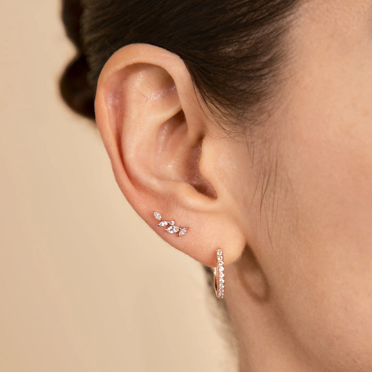Large rose 2025 gold earrings