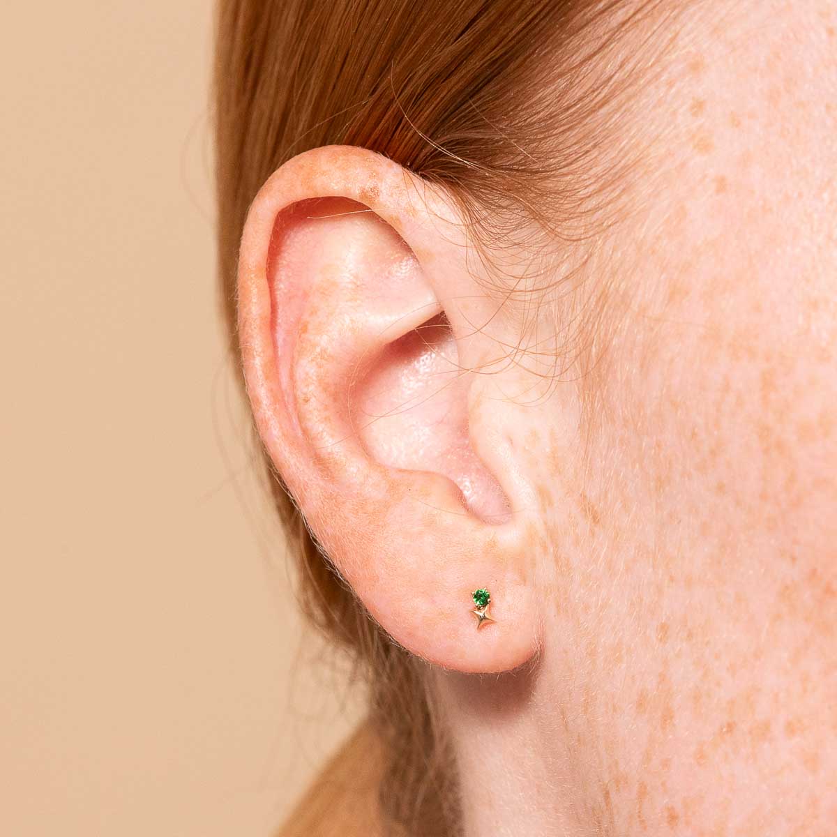 Birthstone Earrings - May Tsavorite Birthstone Earrings in Solid Gold - Stud Earrings - Astrid &amp; Miyu