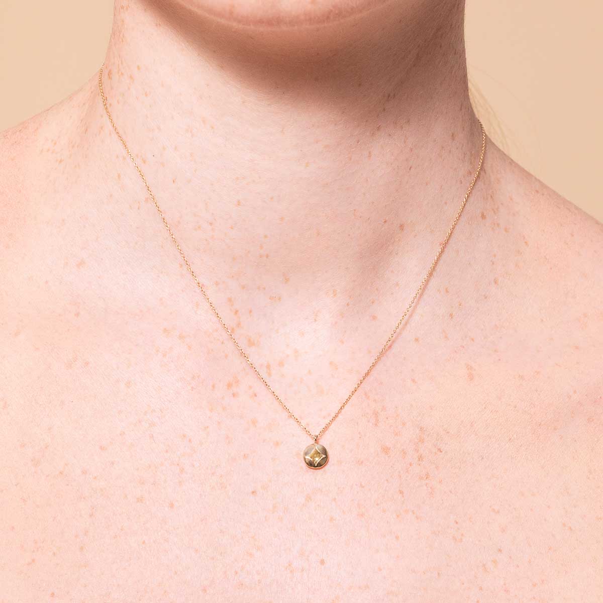 August Peridot Birthstone Necklace in Solid Gold