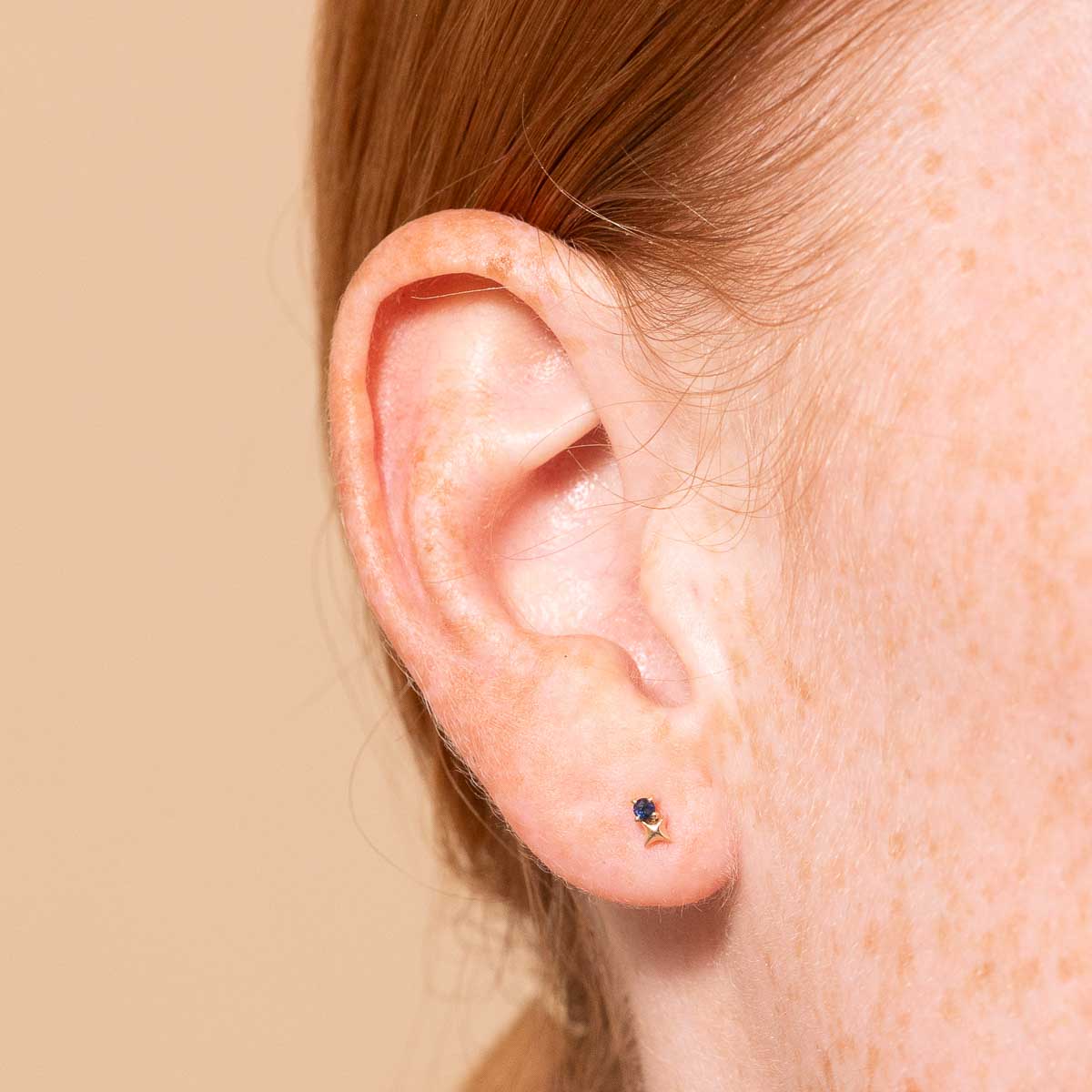 September Birthstone Earrings in Solid Gold