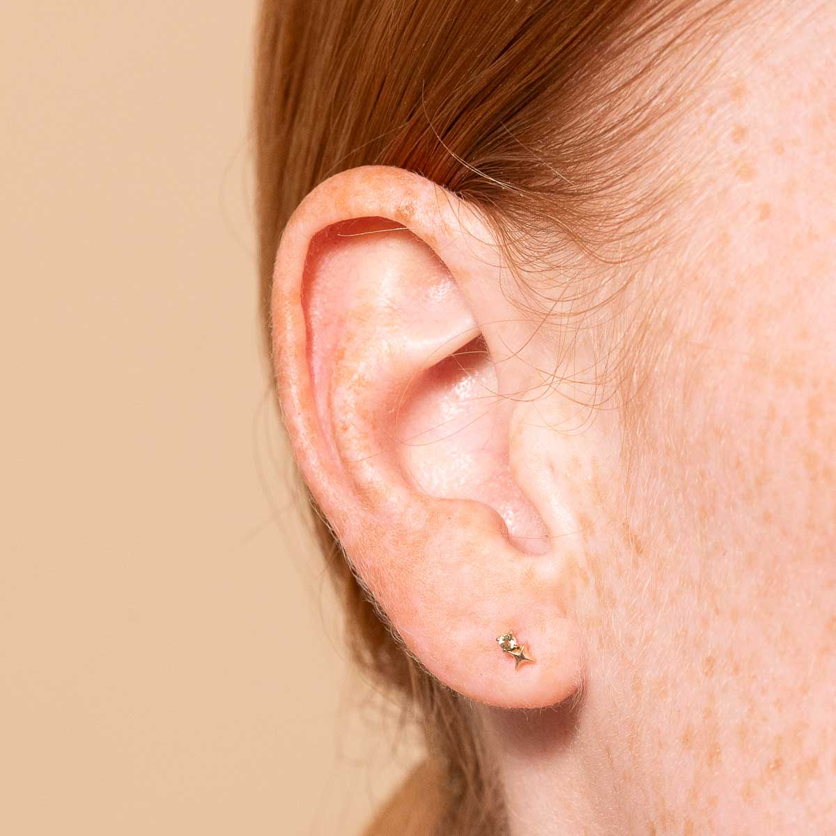November Citrine Birthstone Earrings in Solid Gold