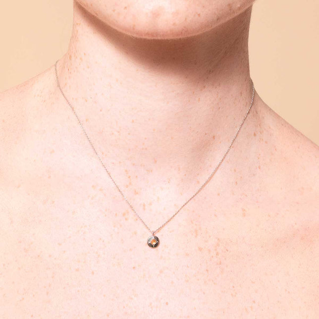 November Citrine Birthstone Necklace in Solid White Gold
