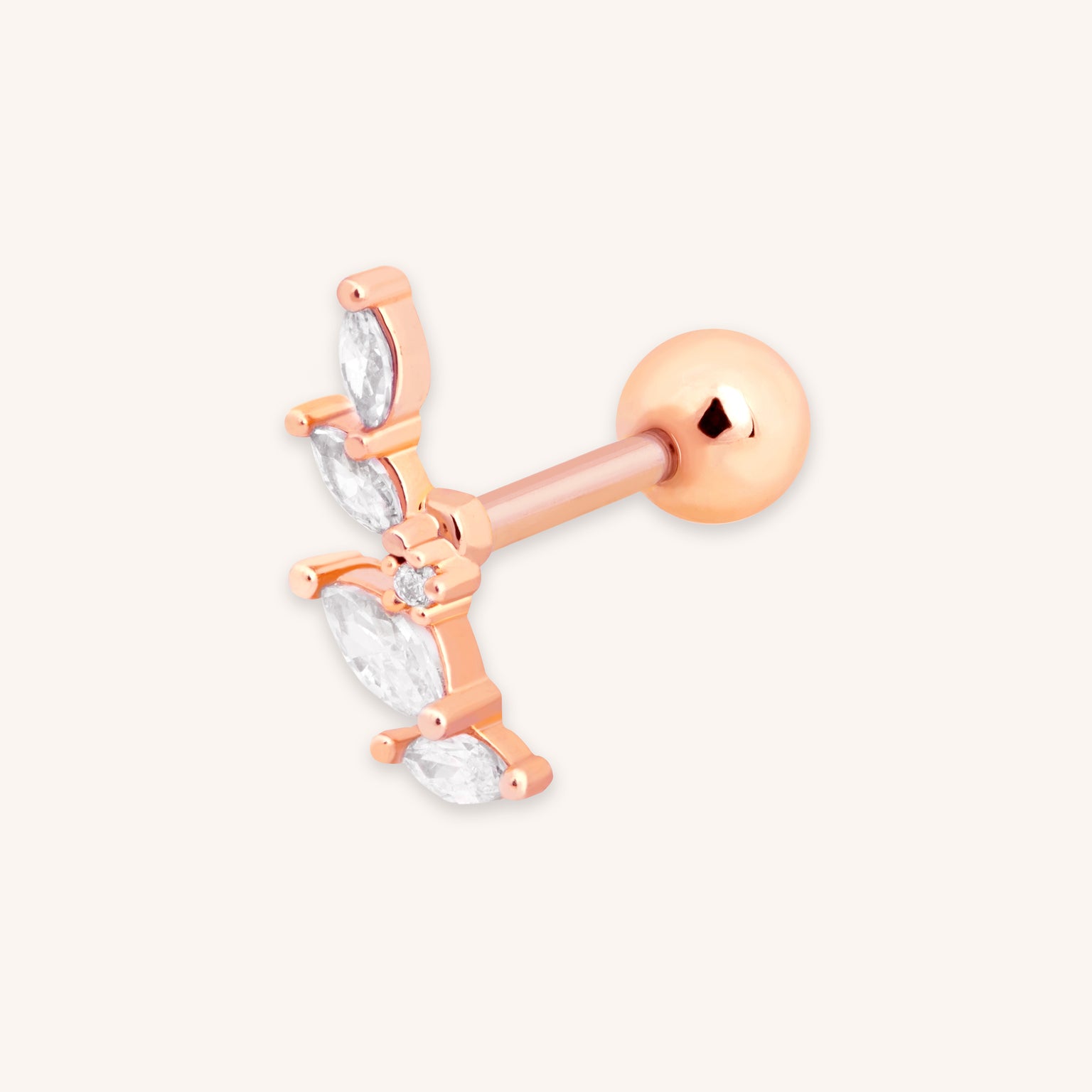 Crystal Barbell in Rose Gold