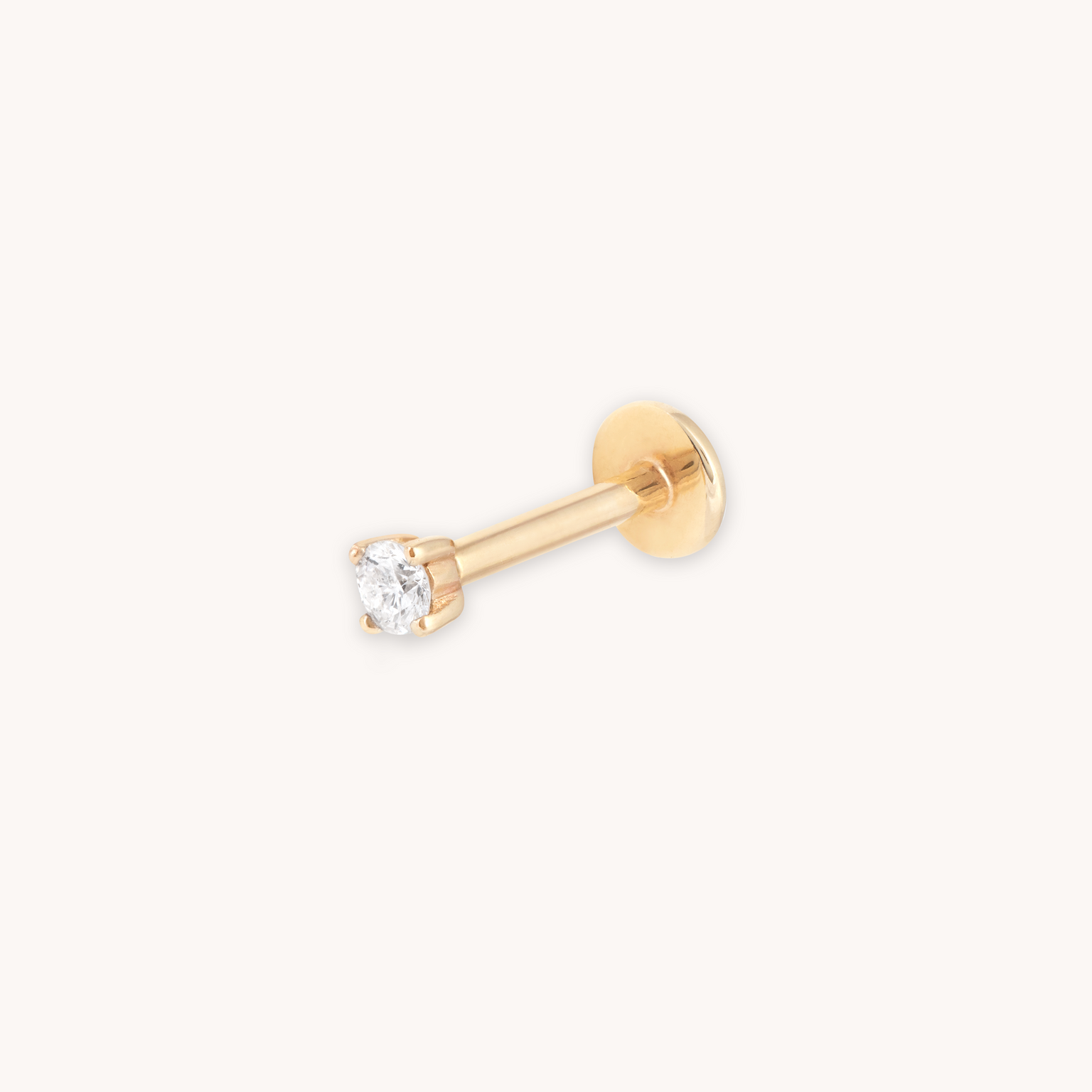 Solid Gold Topaz Piercing Stud