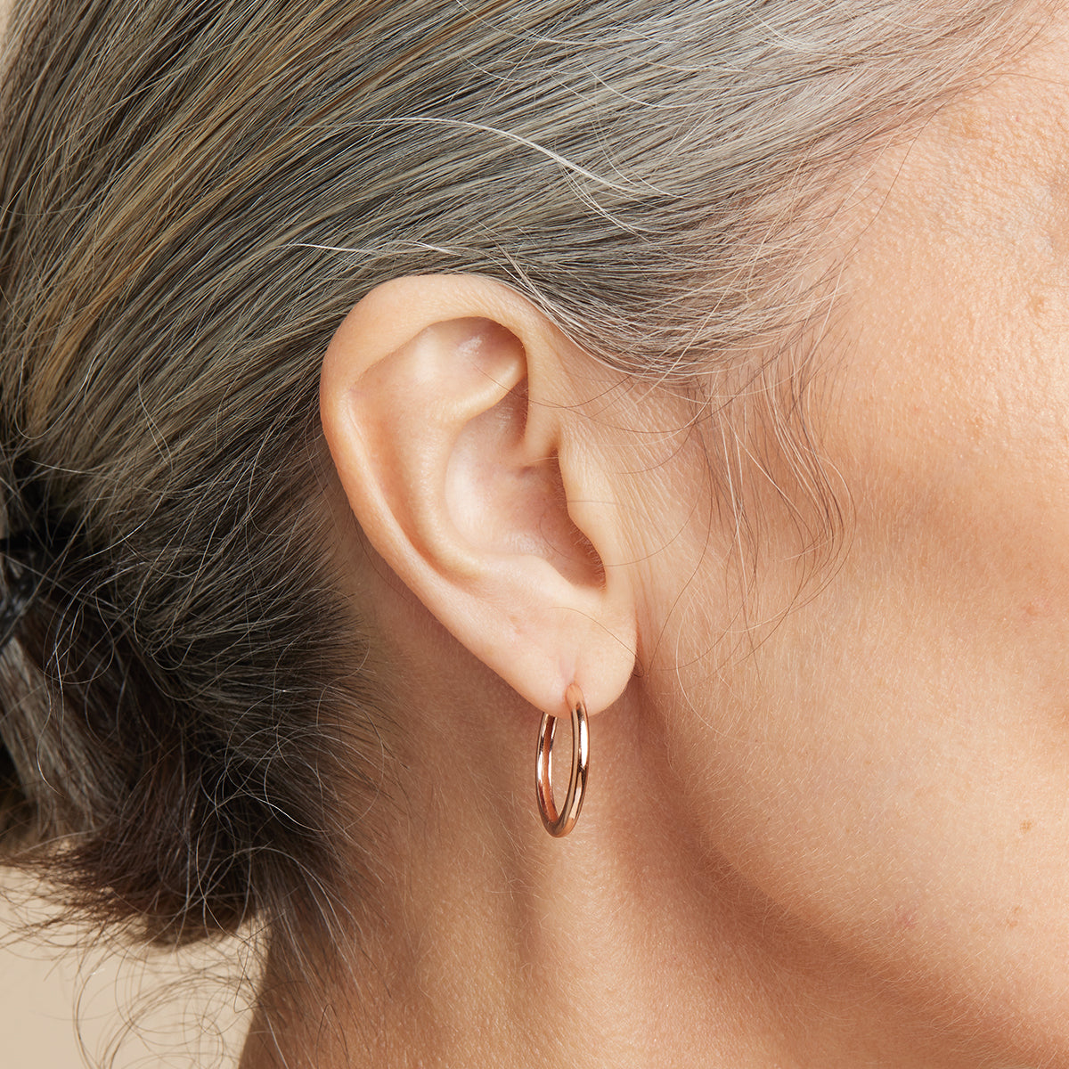 Essential Medium Hoops in Rose Gold