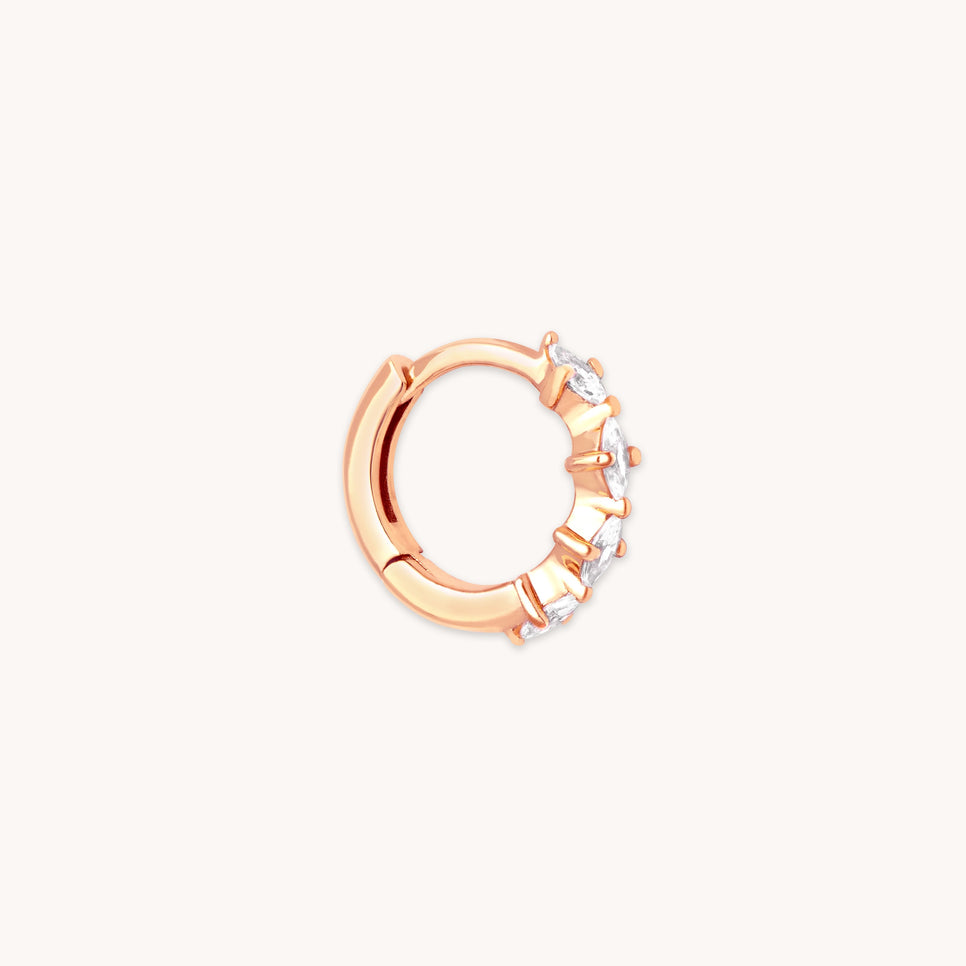 Navette Hoop 8mm in Rose Gold