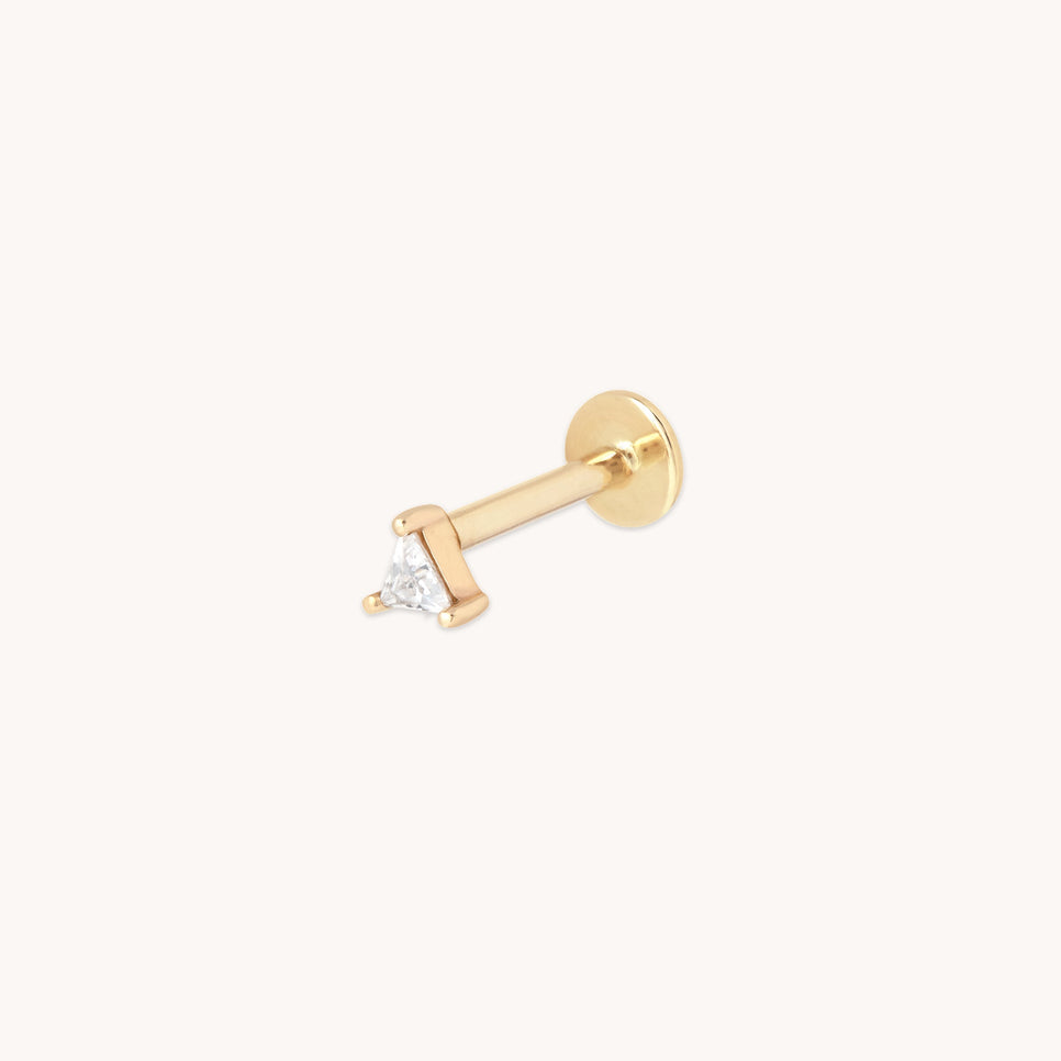 Triangle Piercing Stud in Solid Gold