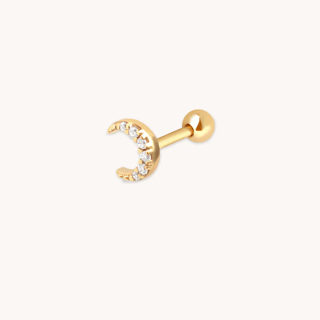 Moon Crystal Barbell in Gold