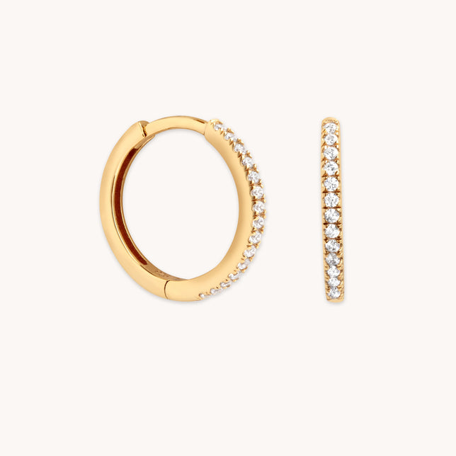 Jewelled Crystal Hoops in Gold