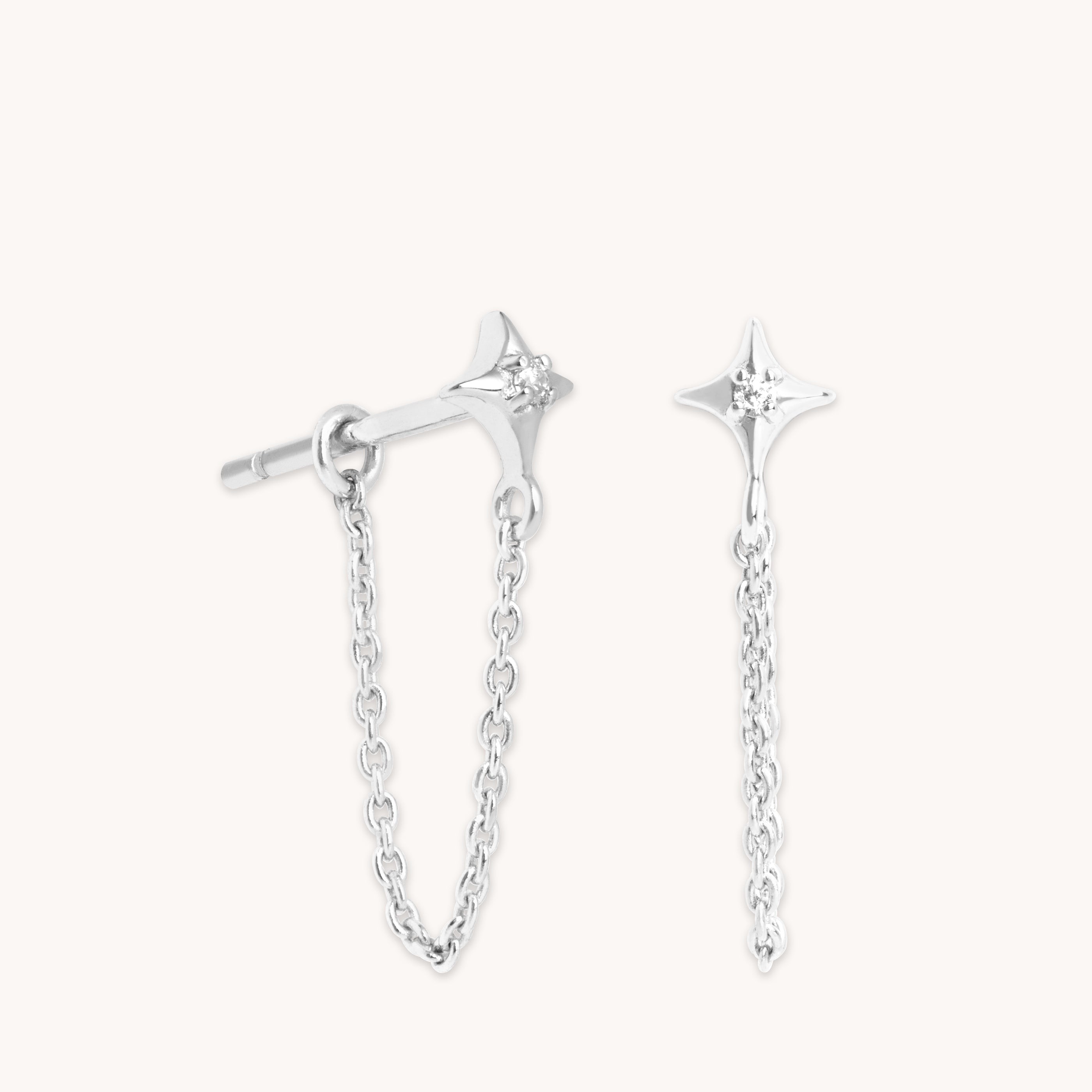 Silver chain 2024 stud earrings