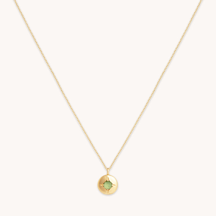 August Birthstone Necklace in Solid Gold