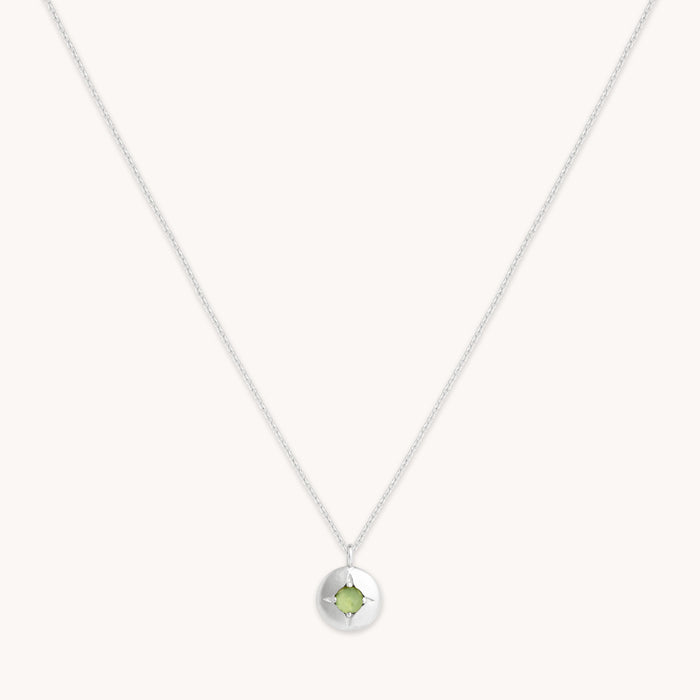 August Birthstone Necklace in Solid White Gold