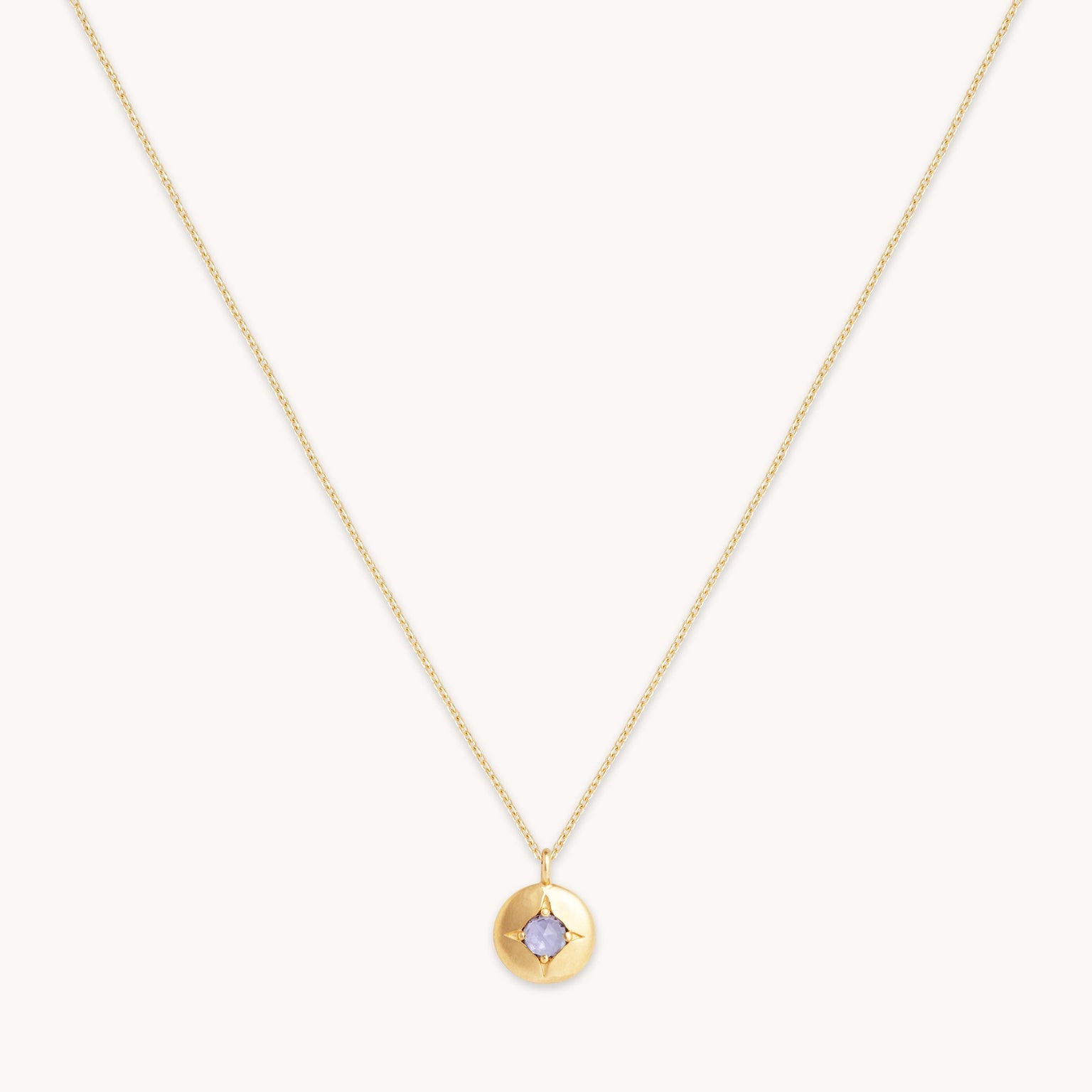 December Birthstone Necklace in Solid Gold