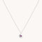 February Amethyst Birthstone Necklace in Solid White Gold