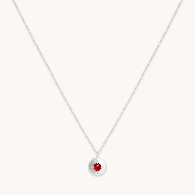 January Birthstone Necklace in Solid White Gold