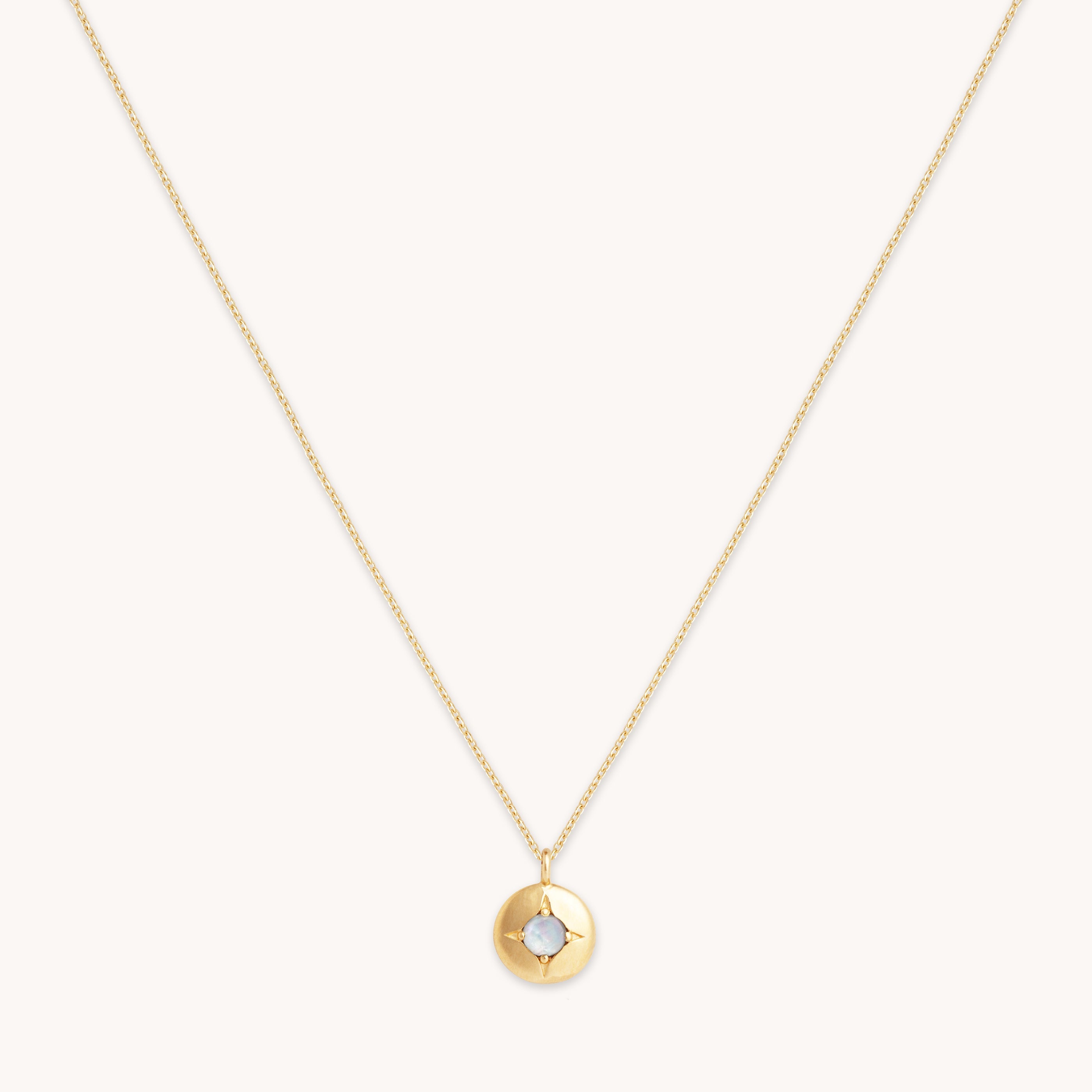 June Birthstone Necklace in Solid Gold