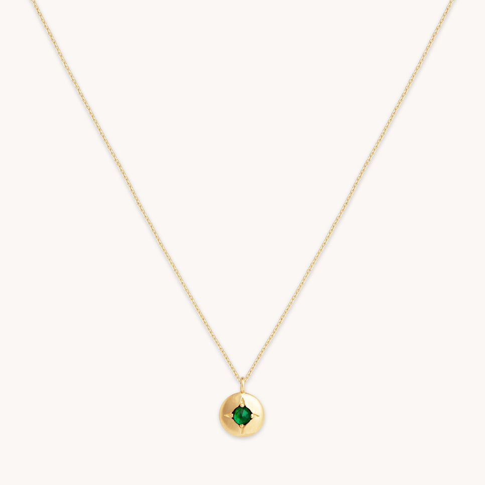 Birthstone Jewellery - May Tsavorite Birthstone Necklace in Solid Gold - Pendant Necklace - Astrid &amp; Miyu