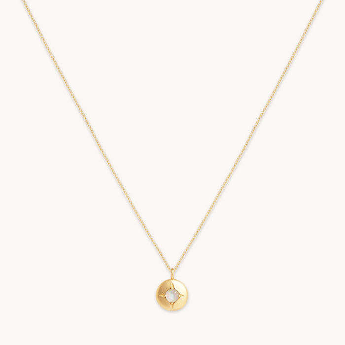 October Birthstone Necklace in Solid Gold