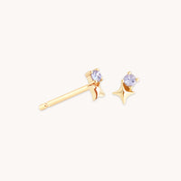 Birthstone Earrings - December Tanzanite Birthstone Earrings in Solid Gold - Stud Earrings - Astrid &amp; Miyu