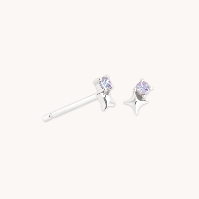 December Tanzanite Birthstone Earrings in Solid White Gold