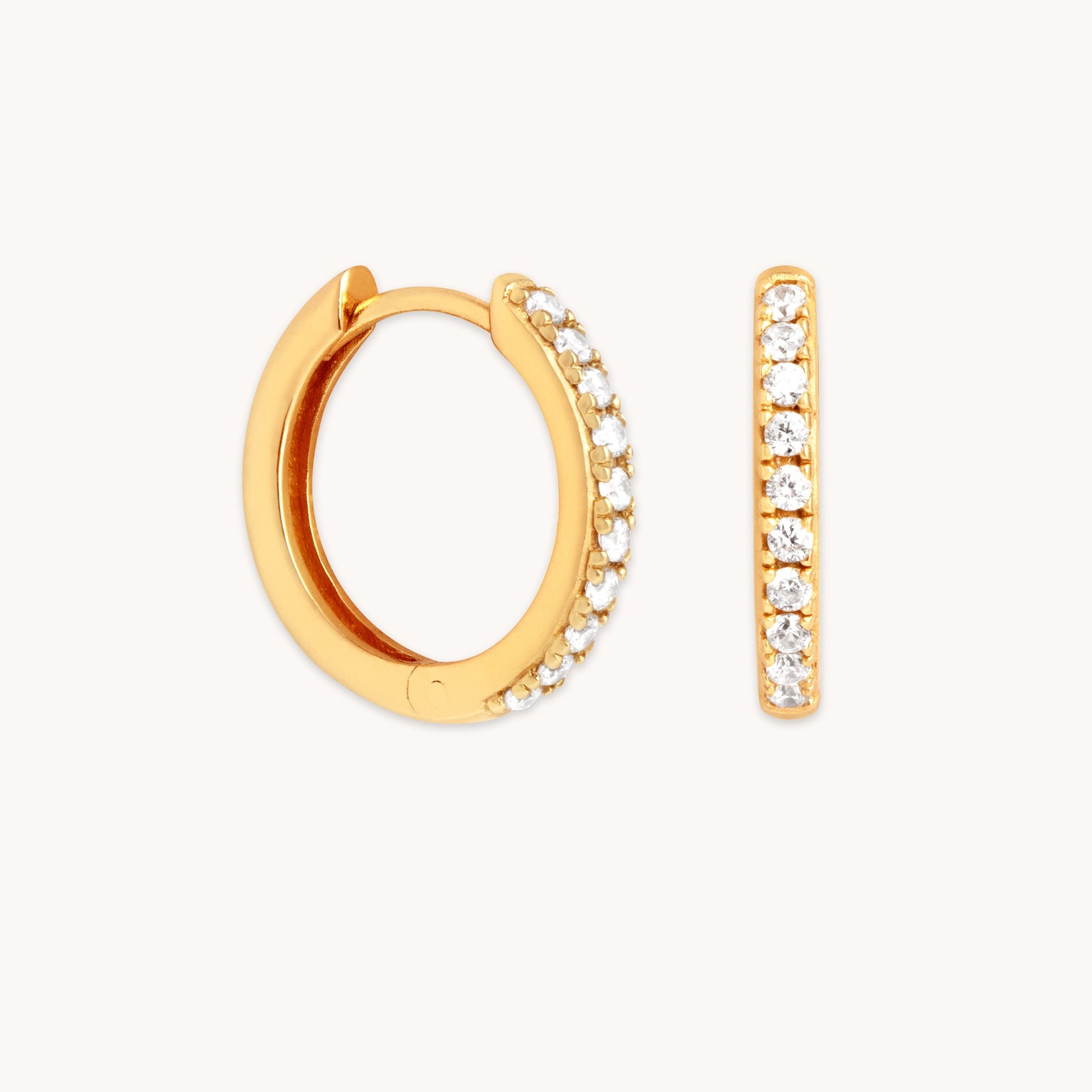 Essential Crystal Small Hoops in Gold