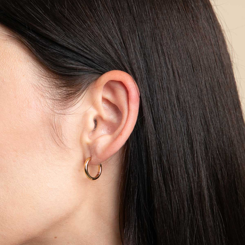18k Gold Plated Jewellery - Essential Small Hoops in Gold - Hoop Earrings - Astrid &amp; Miyu
