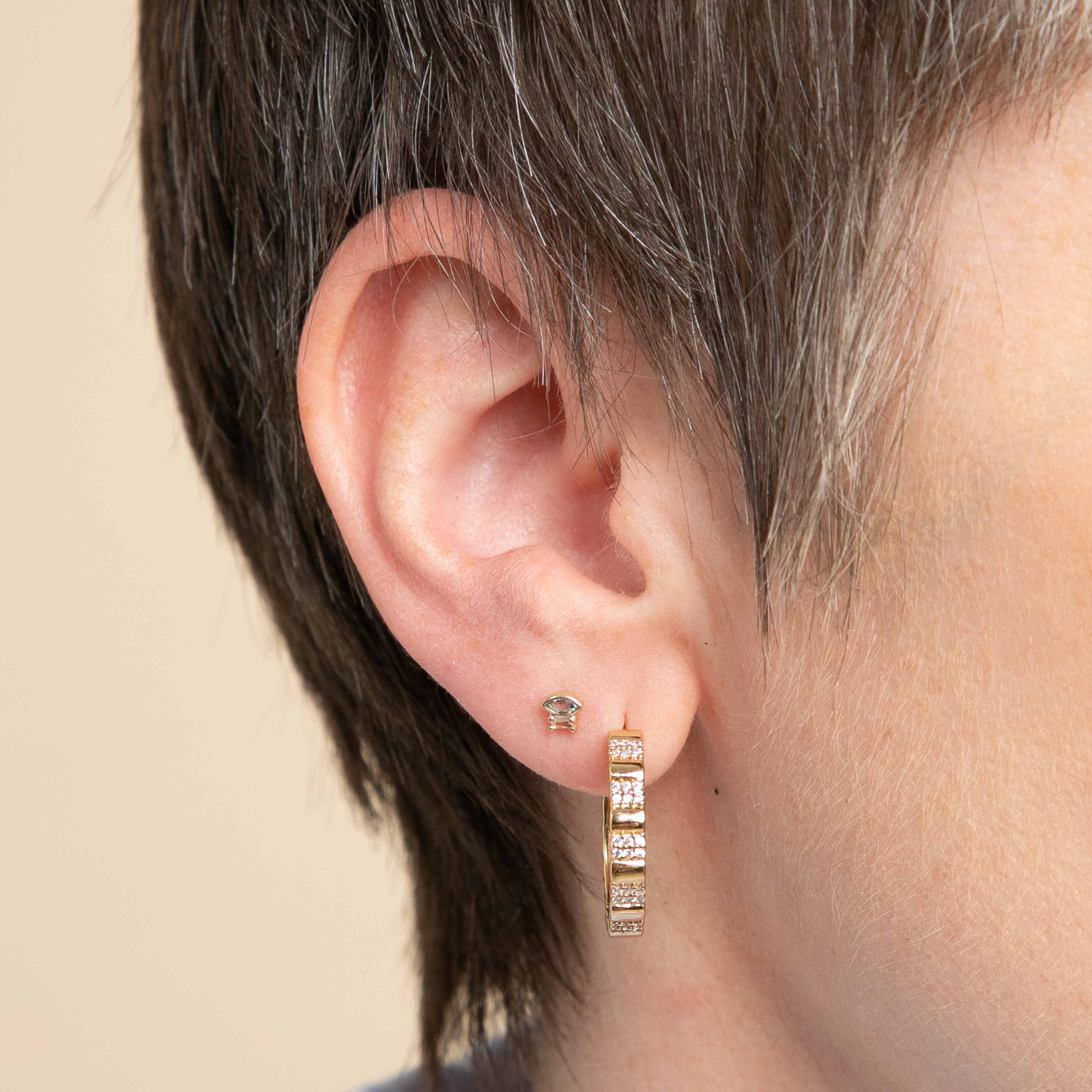 Baguette hot sale earring studs