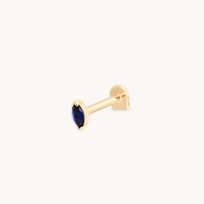Sapphire Marquise Piercing Stud in Solid Gold