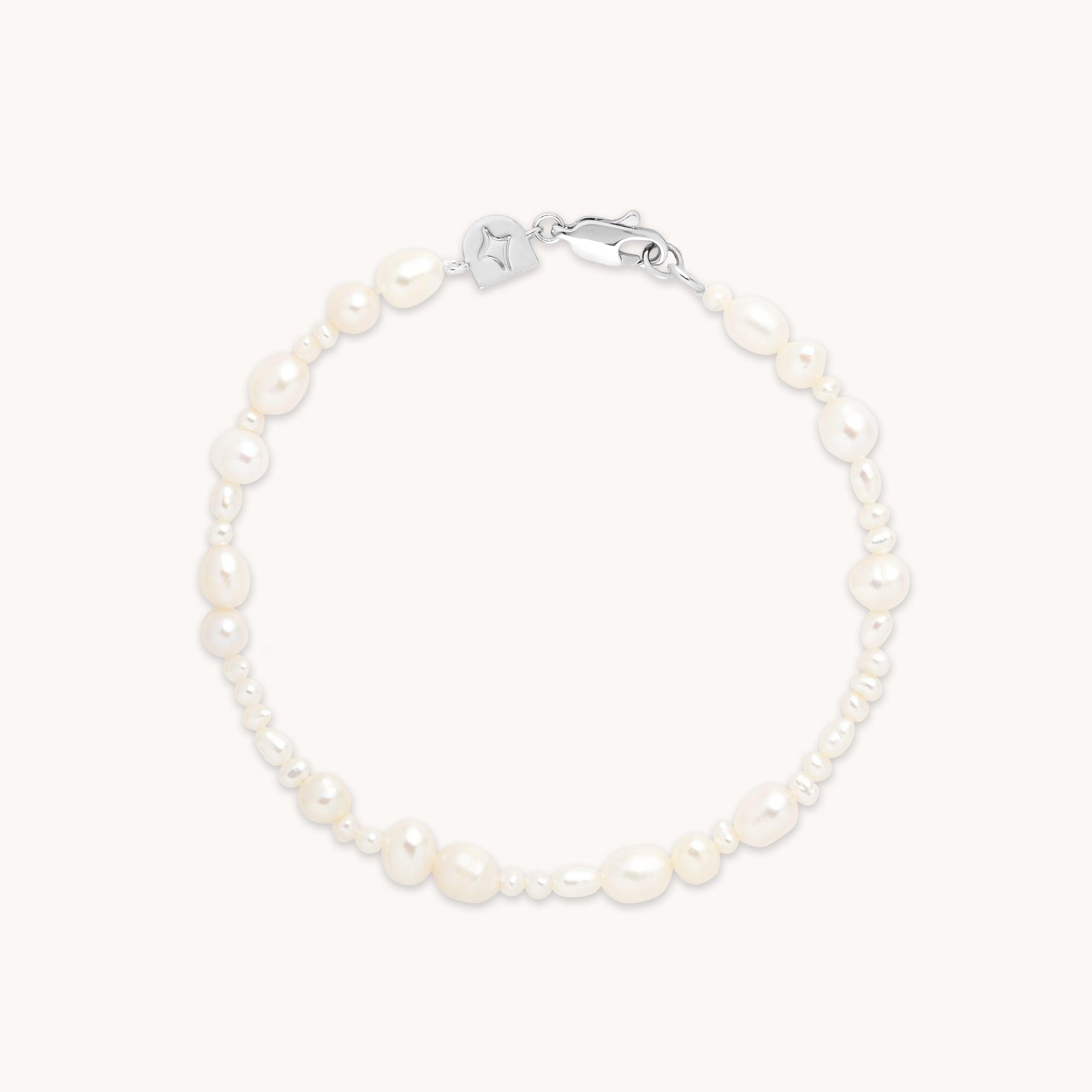 Serenity Pearl Beaded Bracelet in Silver