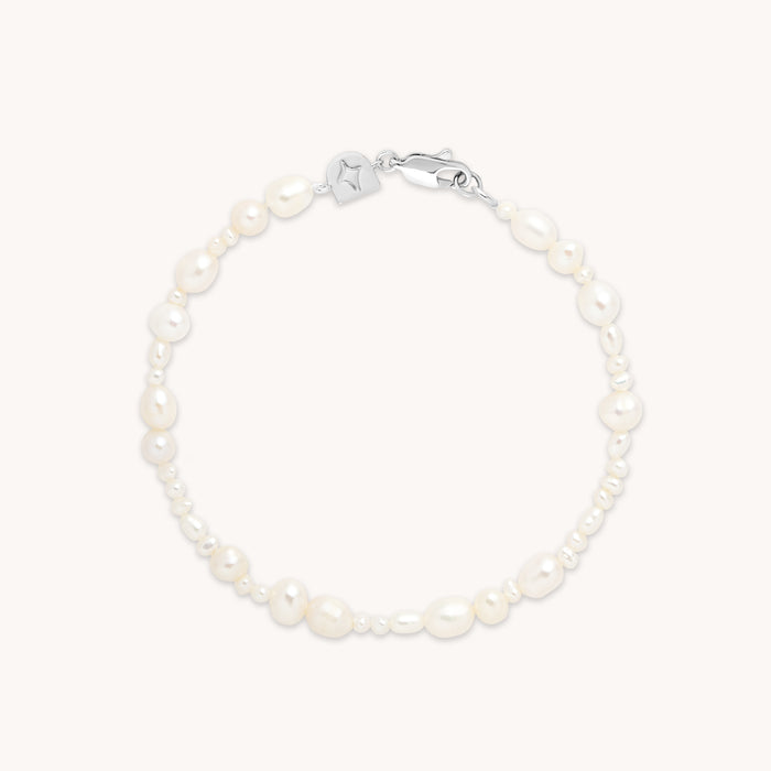 Serenity Pearl Beaded Bracelet in Silver