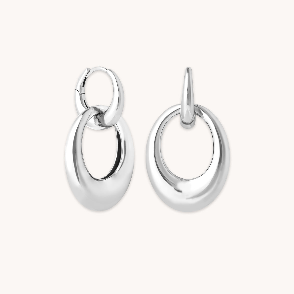 Dome Link Hoops in Silver