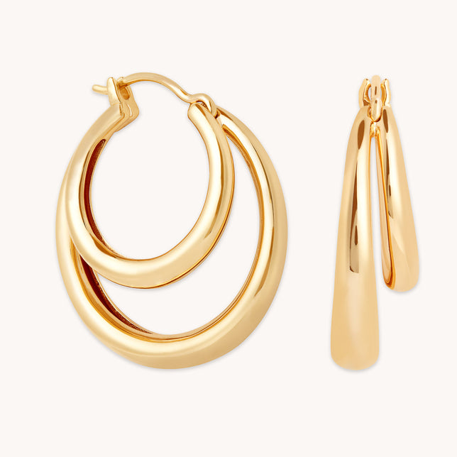 Illusion Dome Hoops in Gold
