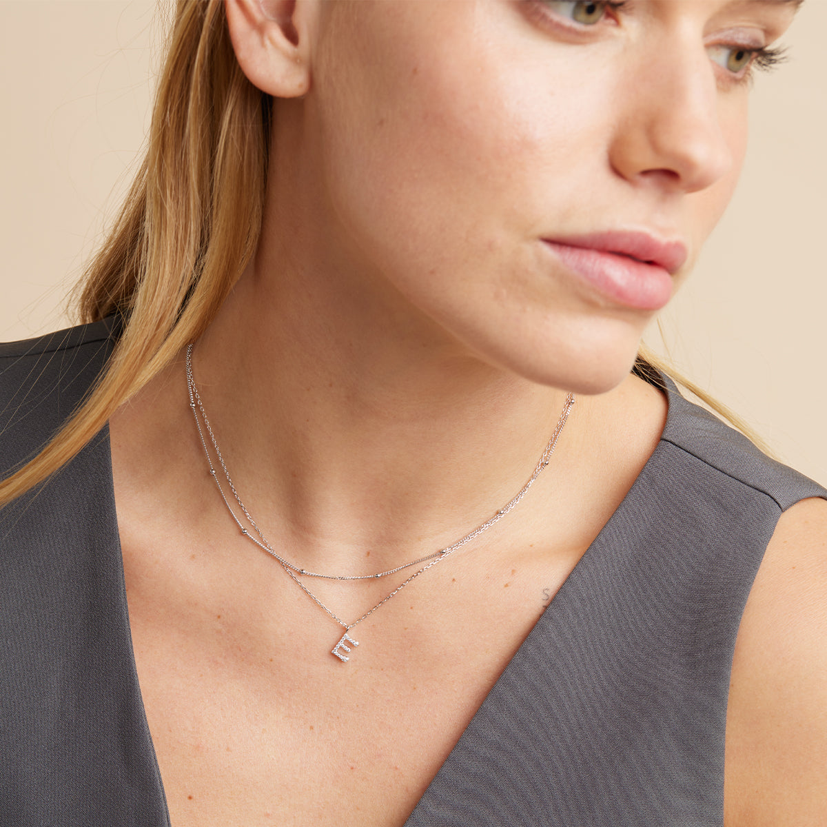 Essential Beaded Chain Necklace in Silver