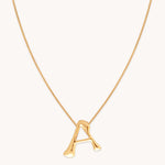 A Initial Bold Pendant Necklace in Gold